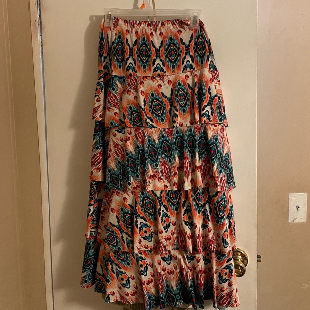 Tie dye ruffle skirt